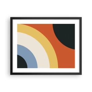 Póster en marco negro - Círculo sobre círculo - 50x40 cm