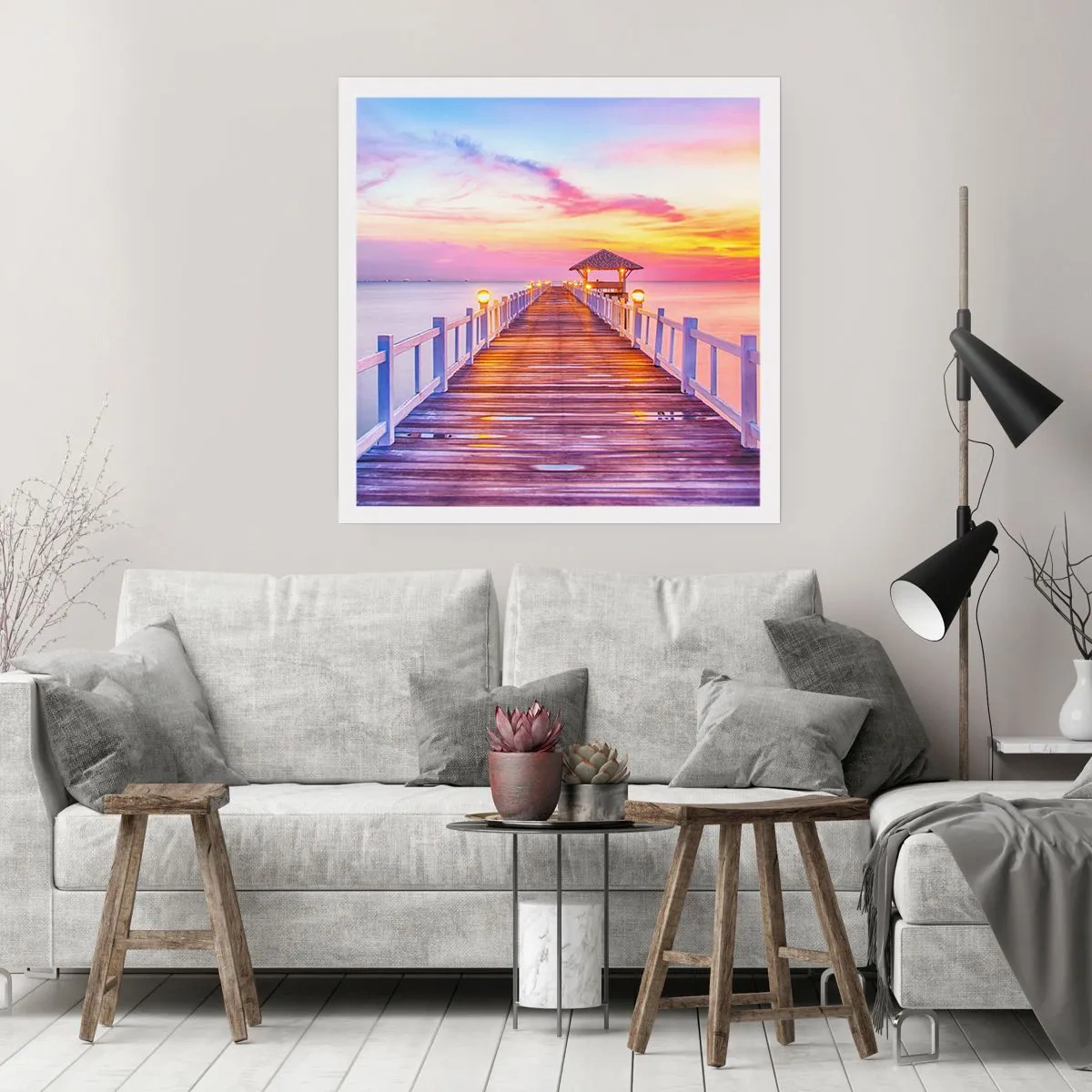 Póster - El silencio lila-dorado de la tarde - 40x40 cm