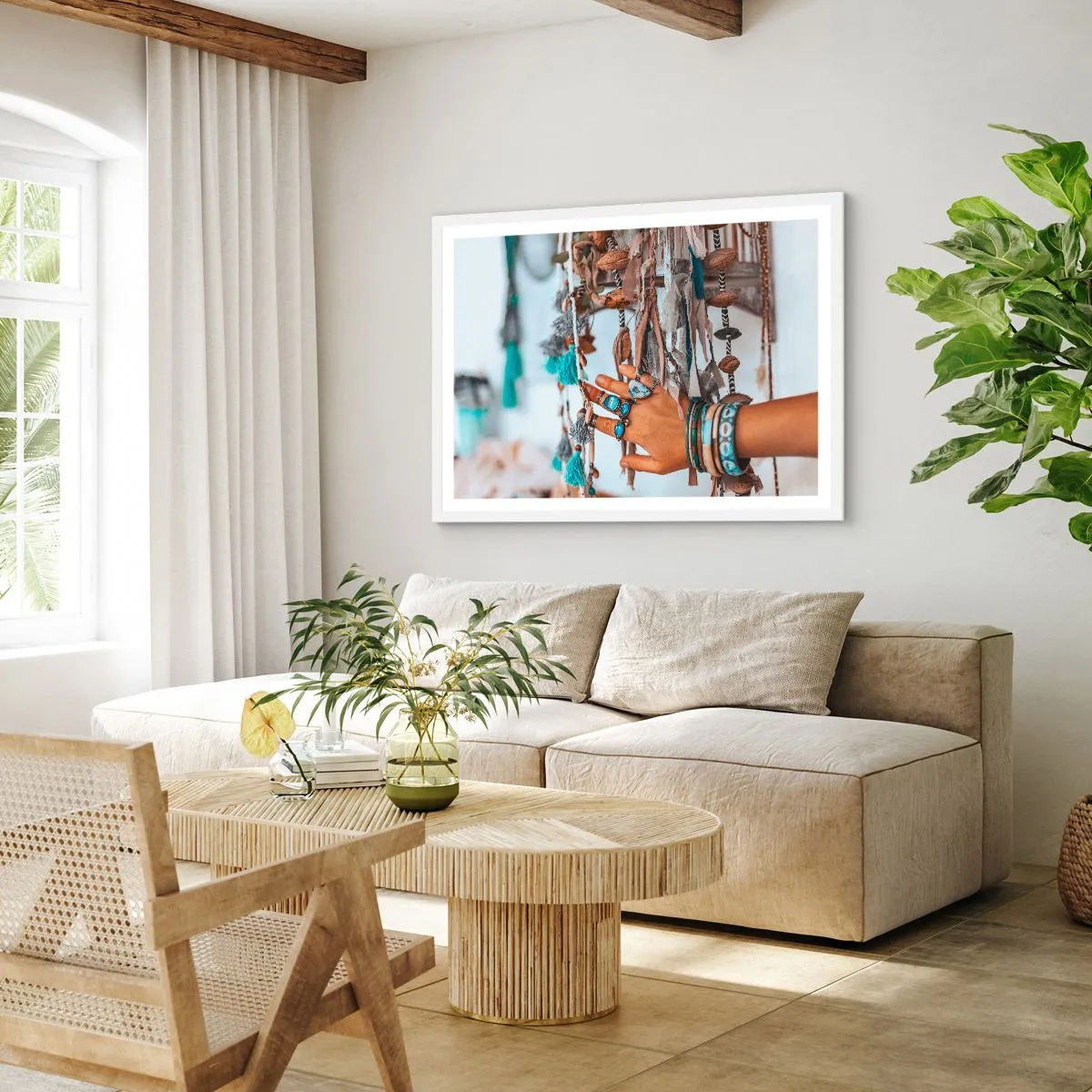 Póster en marco blanco - Tesoros locales - 91x61 cm