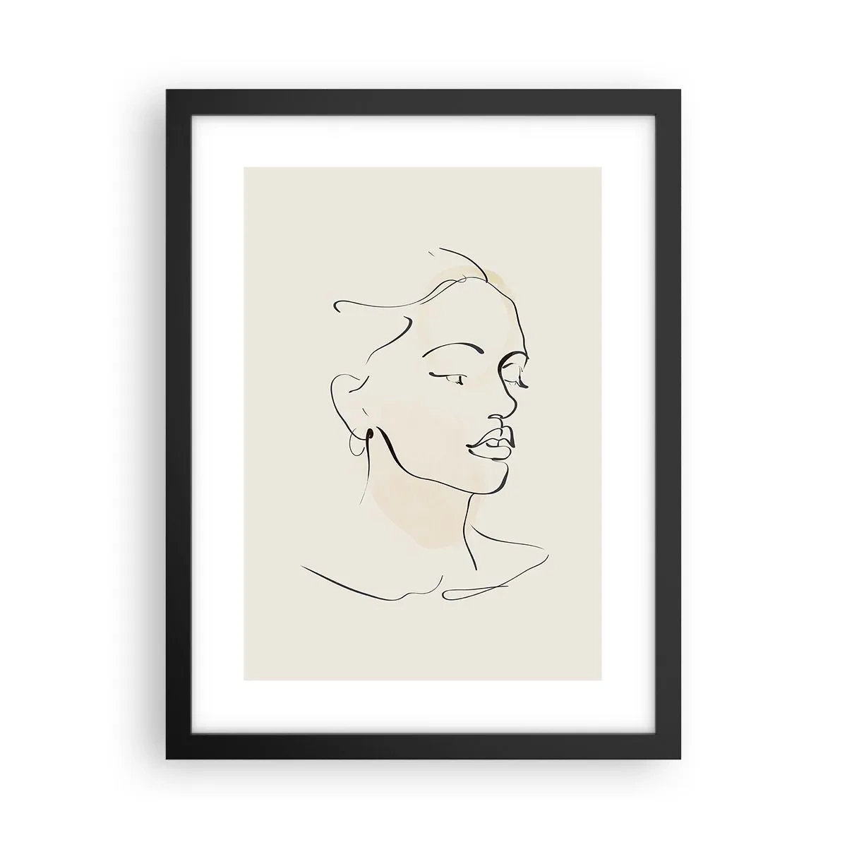 Póster en marco negro - Líneas que muestran seguridad - 30x40 cm