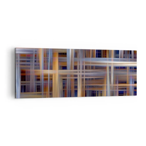 Cuadro sobre lienzo - Impresión de Imagen - Patrones geométricos abstractos en colores pastel - 140x50cm - Tejido de luz - Decoración de pared moderna para salón y dormitorio ARTTOR