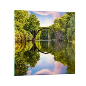 Cuadro sobre vidrio - Impresiones sobre Vidrio - En el punto de encuentro de dos mundos - 40x40 cm