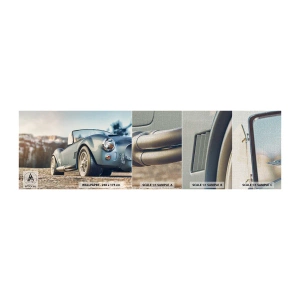 Muestra de fotomural Premium Canvas - Porque el estilo importa - Auto, Cabriolé, Viaje - 100x30 cm