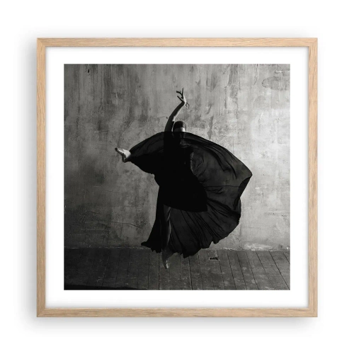 Póster en marco roble claro - Cargada de pasión - 50x50 cm