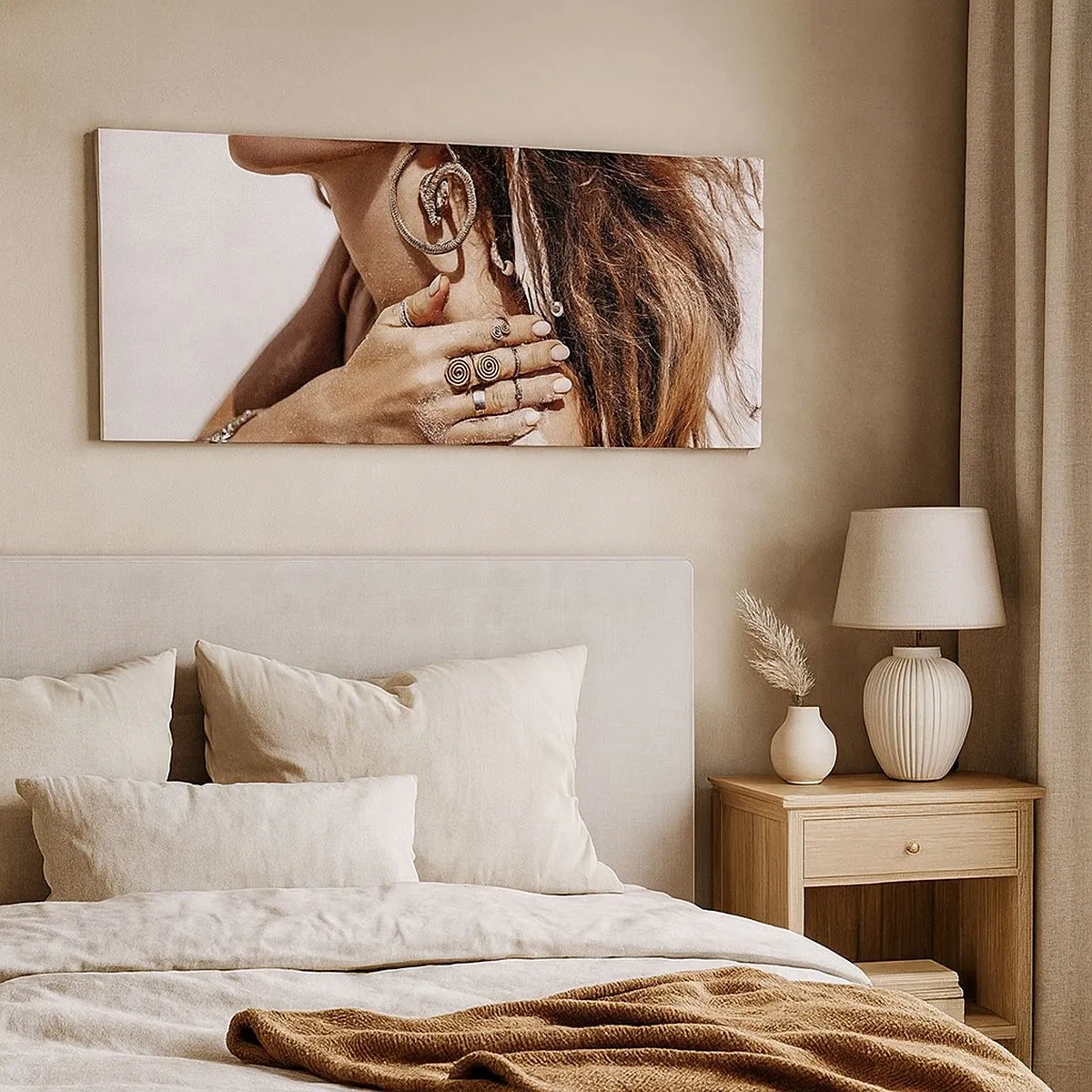 Cuadro sobre lienzo - Impresión de Imagen - Reina de la playa salvaje - 100x40 cm