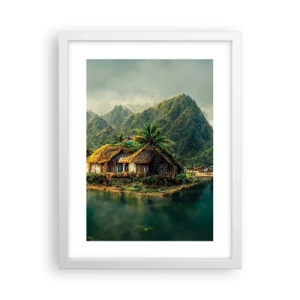 Póster en marco blanco - Paraíso tropical - 30x40 cm