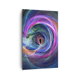 Cuadro sobre lienzo - Impresión de Imagen - Un remolino abstracto de colores en tonos violeta, rosa y azul. - 80x120cm - ¿Dónde me llevarás? - Decoración de pared moderna para salón y dormitorio ARTTOR