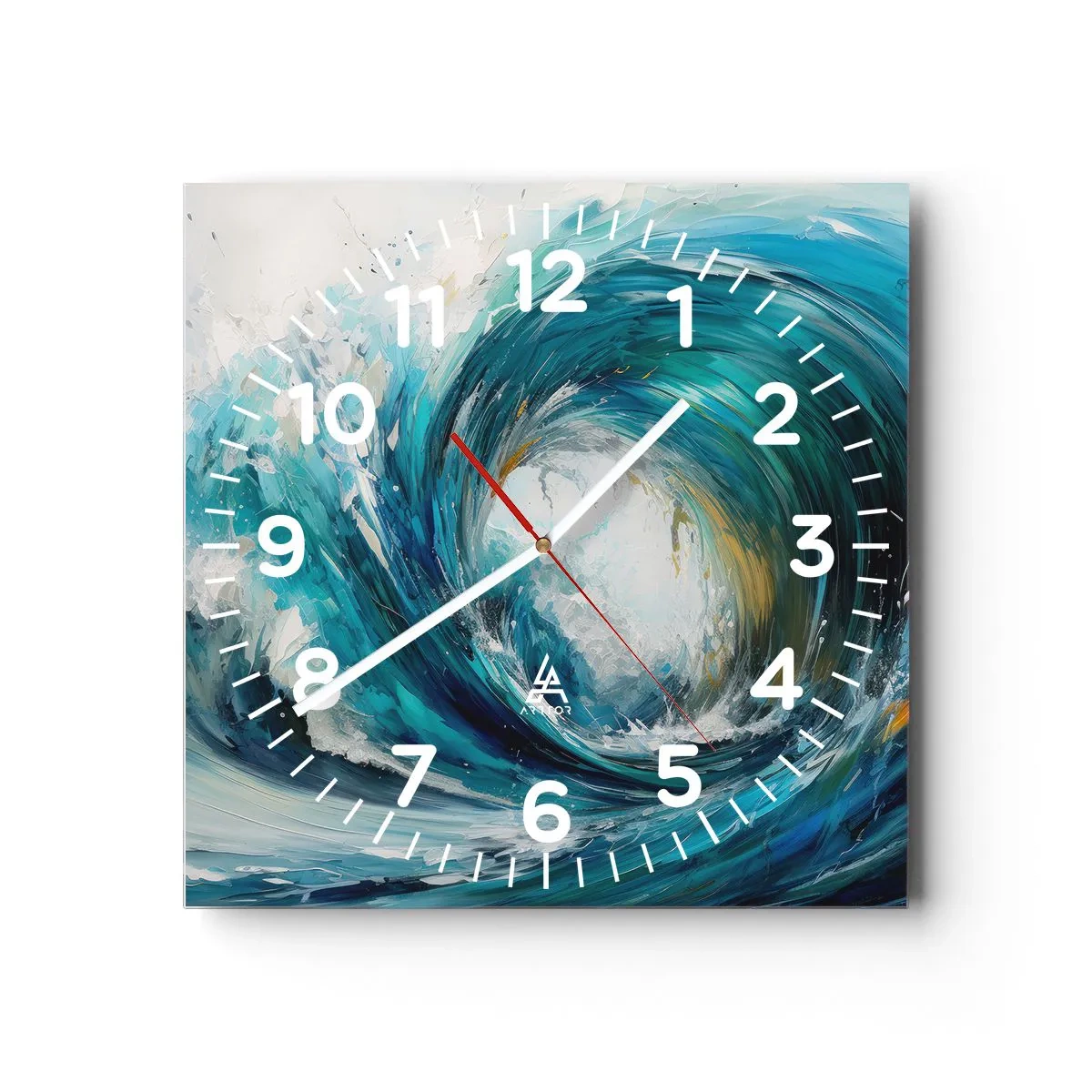 Reloj de pared - Reloj de vidrio - Portal marino - 30x30 cm