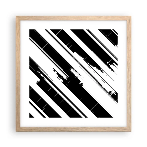 Póster en marco roble claro - Composición intensa y dinámica - 40x40 cm