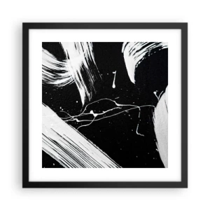 Póster en marco negro - Rompiendo la oscuridad - 40x40 cm