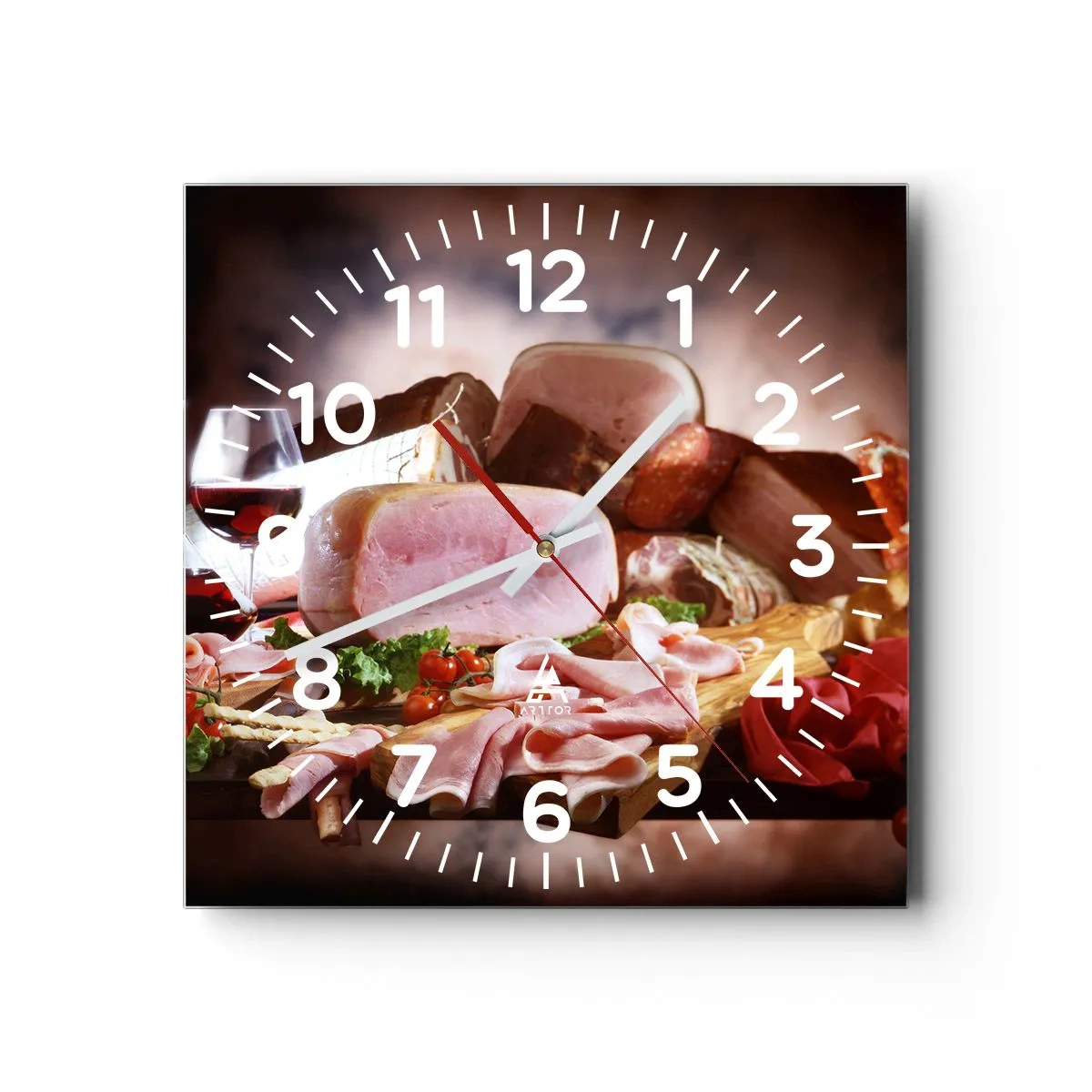 Reloj de pared - Reloj de vidrio - Un sueño culinario - 40x40 cm