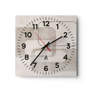 Reloj de pared - Reloj de vidrio - Fuga geométrica - 40x40 cm