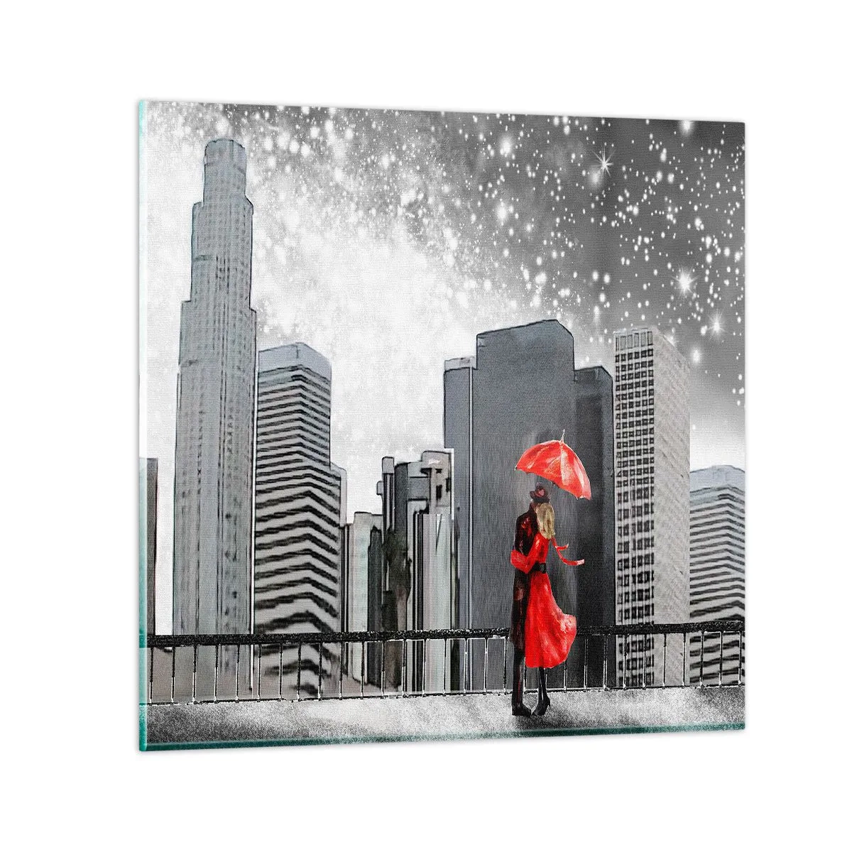 Cuadro sobre vidrio - Impresiones sobre Vidrio - Amor en la jungla urbana - 50x50 cm