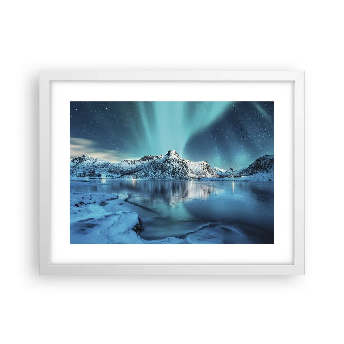 Póster en marco blanco - Una noche de luz - 40x30 cm