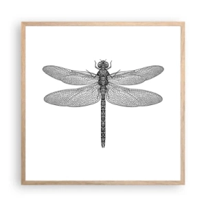 Póster en marco roble claro - Precisión de la naturaleza - 60x60 cm