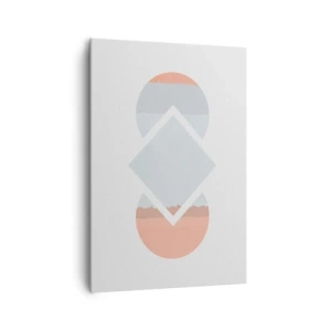 Cuadro sobre lienzo - Impresión de Imagen - Una pintura minimalista con formas geométricas. - 70x100cm - Arte geométrico - Decoración de pared moderna para salón y dormitorio ARTTOR