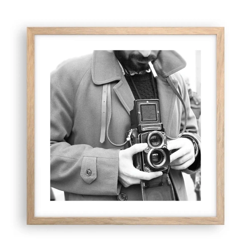 Póster en marco roble claro - En estilo retro - 40x40 cm