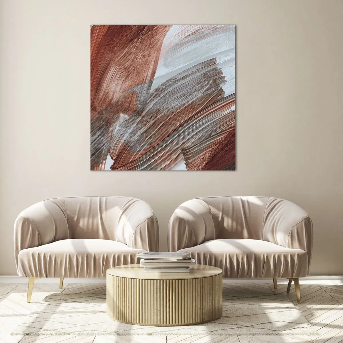 Cuadro sobre vidrio - Impresiones sobre Vidrio - Abstracción otoñal y ventosa - 40x40 cm