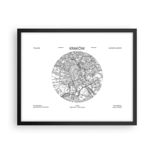 Póster en marco negro - Anatomía de Cracovia - 50x40 cm