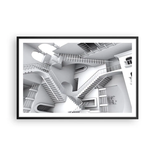 Póster en marco negro - Paradojas del espacio - 91x61 cm