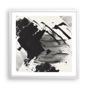 Póster en marco blanco - Abstracción: la expresión del negro - 50x50 cm