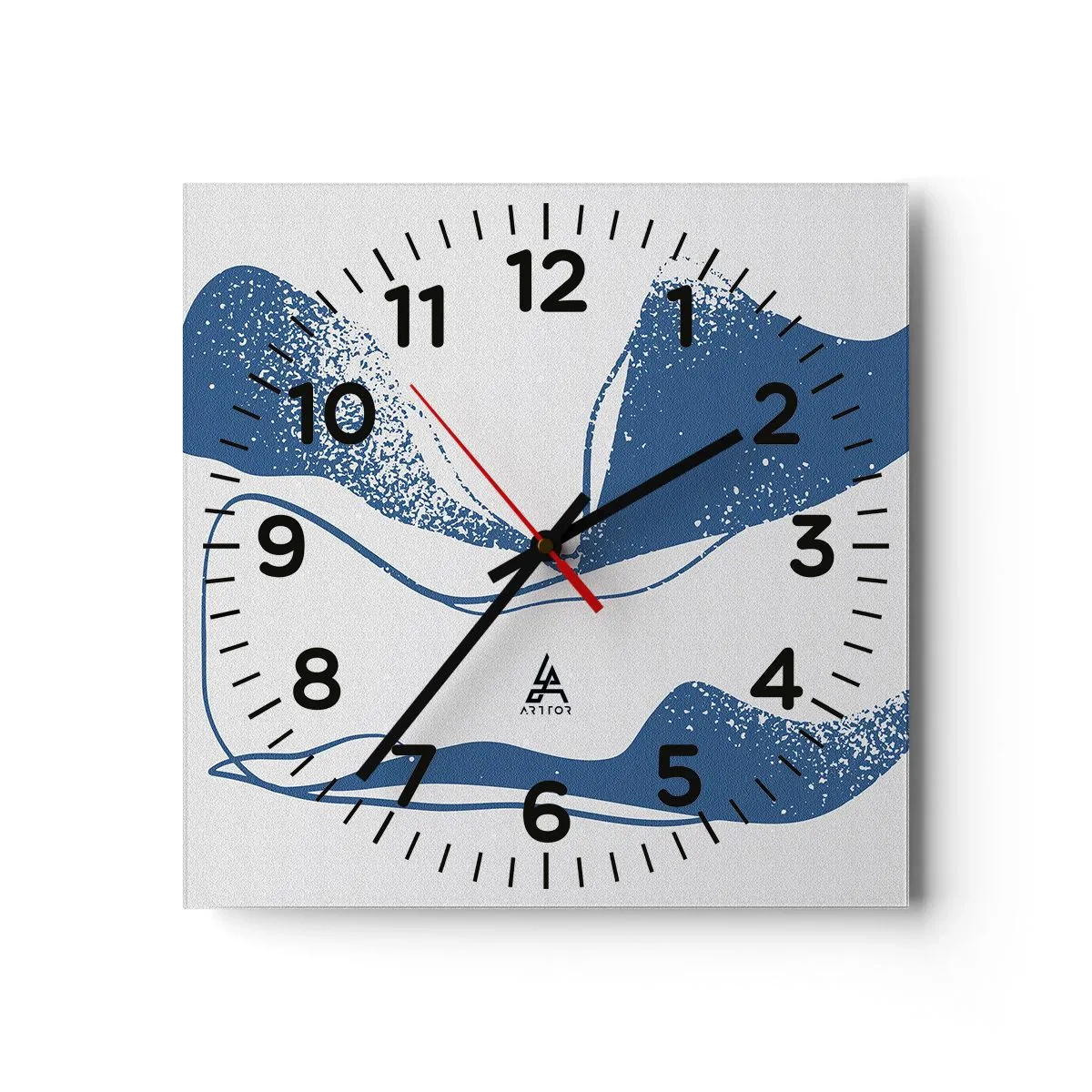 Reloj de pared - Reloj de vidrio - Abstracción con alas - 30x30 cm