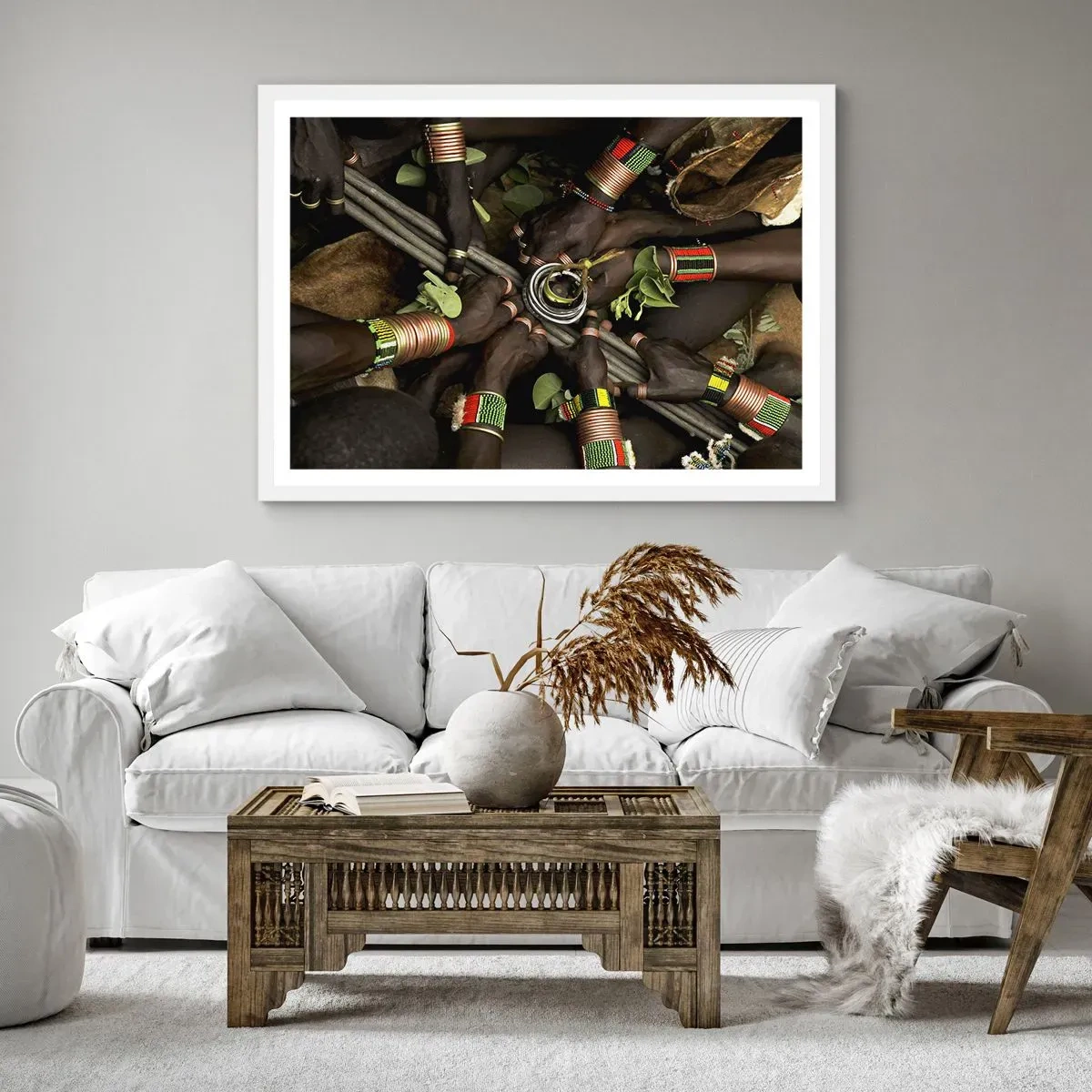 Póster en marco blanco - Estamos juntos - 50x40 cm