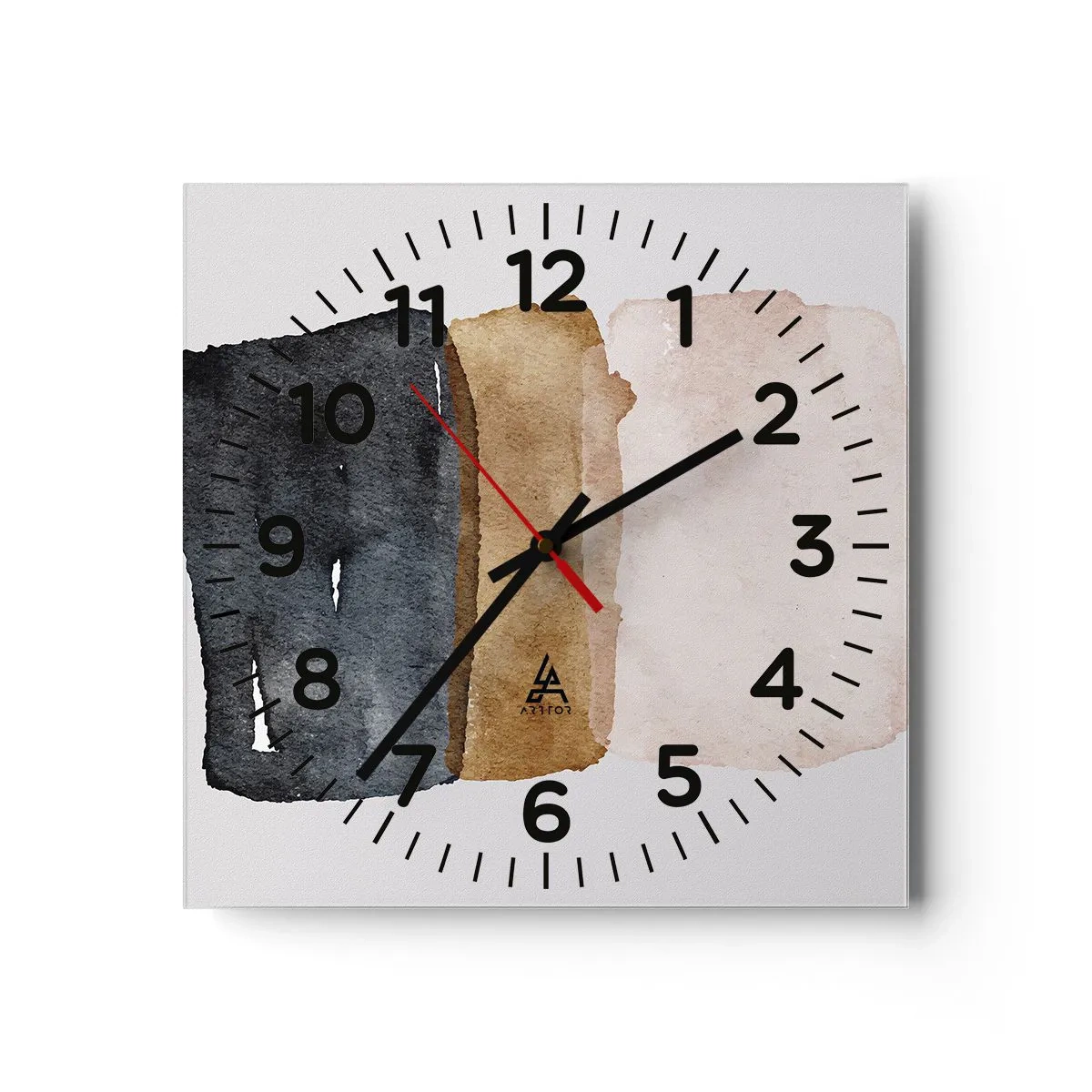 Reloj de pared - Reloj de vidrio - Una composición de colores tierra - 30x30 cm