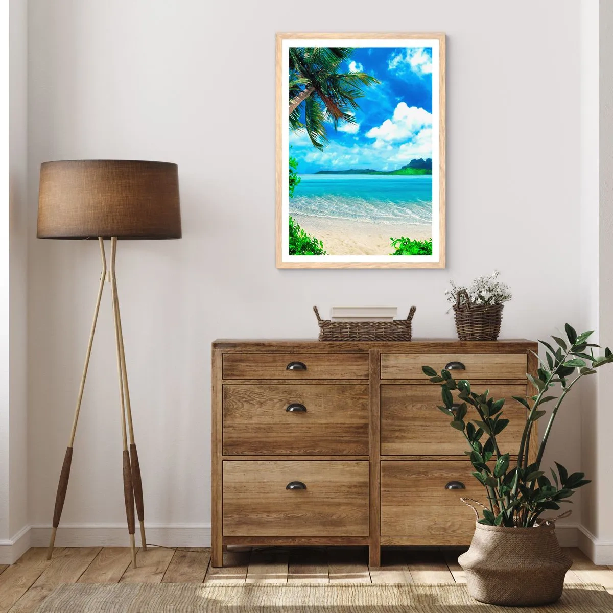 Póster en marco roble claro - El azul de los trópicos - 30x40 cm