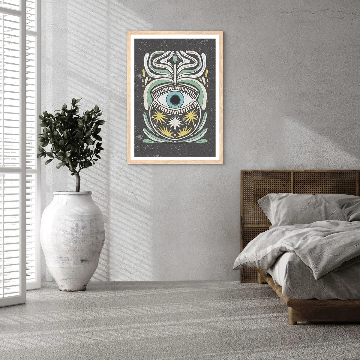 Póster en marco roble claro - Rituales tribales - 61x91 cm