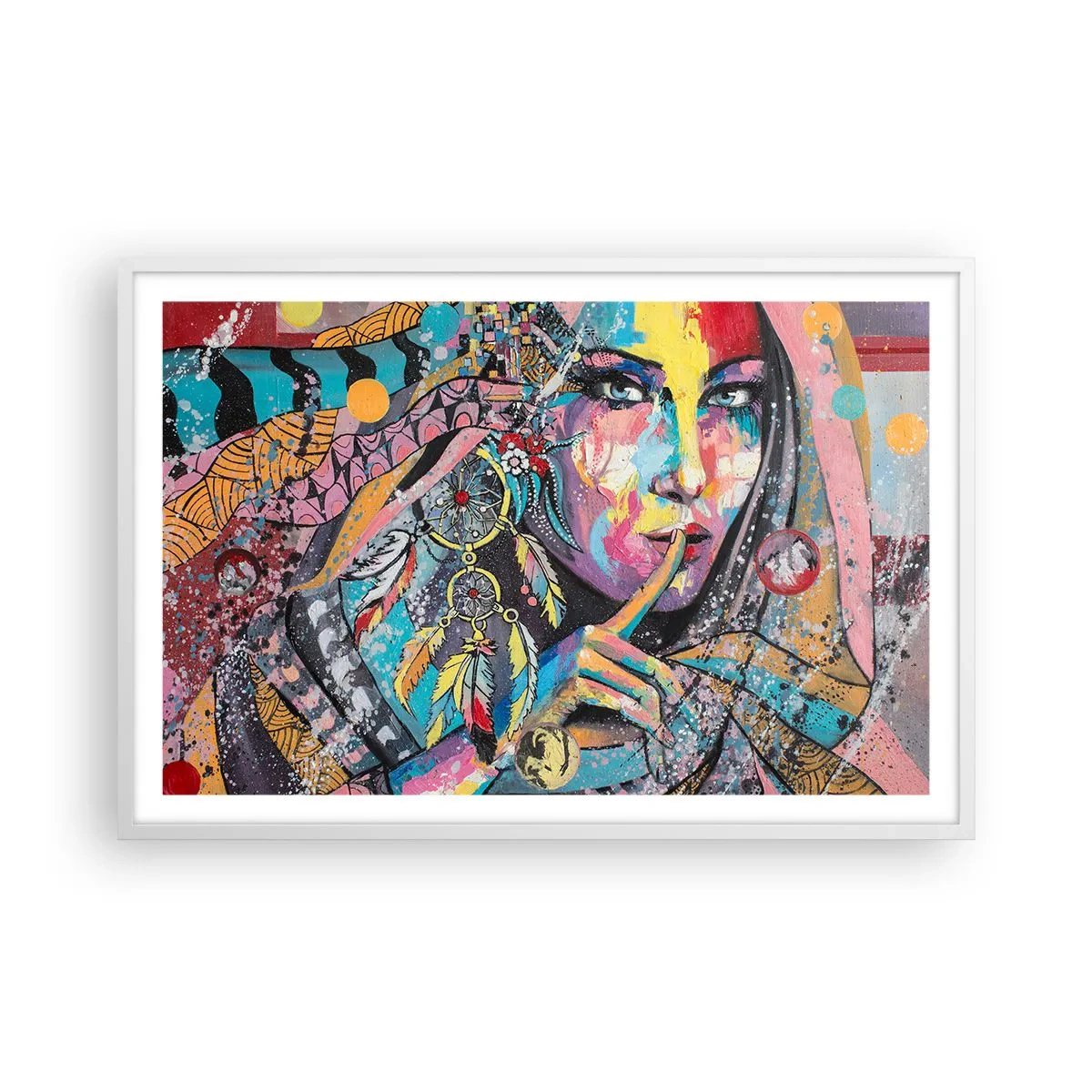 Póster en marco blanco - Silencio hasta que entiendas - 91x61 cm