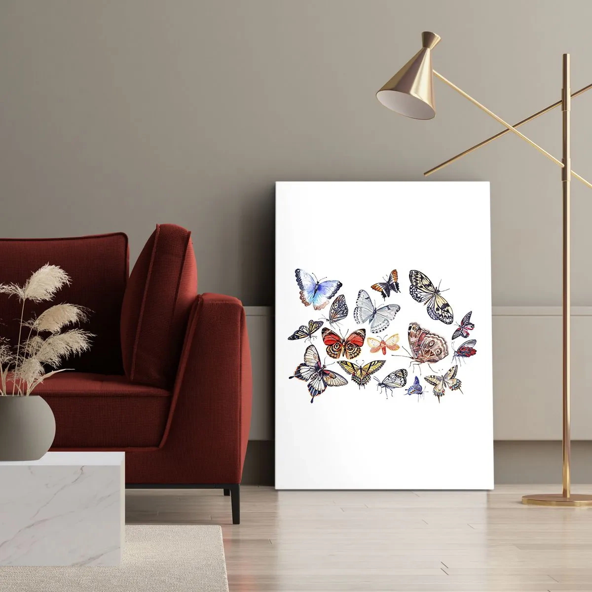 Cuadro sobre lienzo - Impresión de Imagen - Enjambre de colores - 55x100 cm