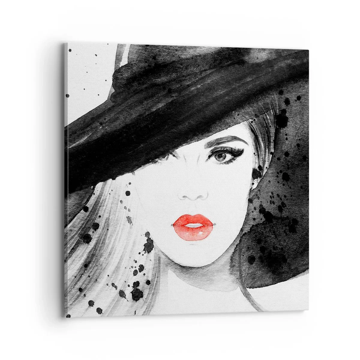 Cuadro sobre lienzo - Impresión de Imagen - Dama de negro - 70x70 cm