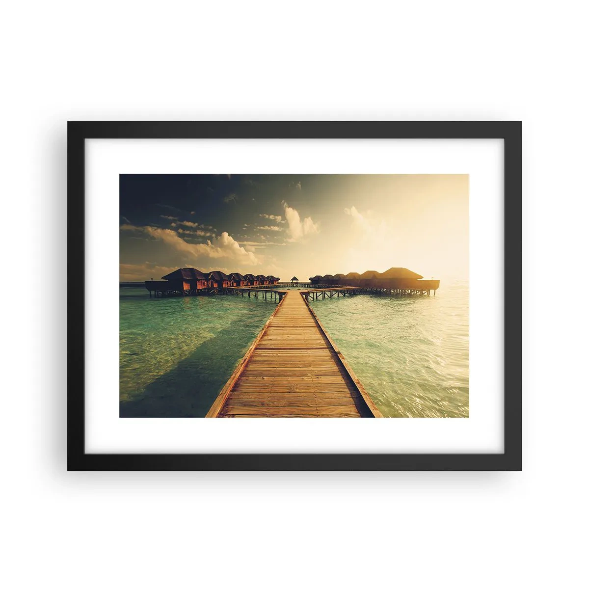 Póster en marco negro - Una cálida invitación - 40x30 cm