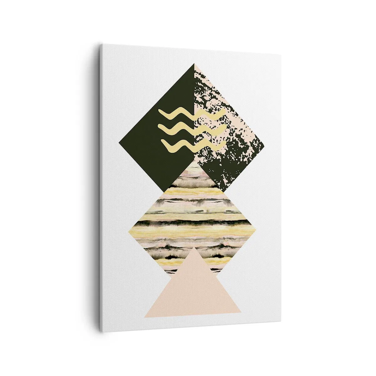 Cuadro sobre lienzo - Impresión de Imagen - Formas geométricas con patrones abstractos - 50x70cm - No es tan sencillo - Decoración de pared moderna para salón y dormitorio ARTTOR