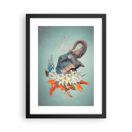 Póster en marco negro - Un grito de alegría - 30x40 cm