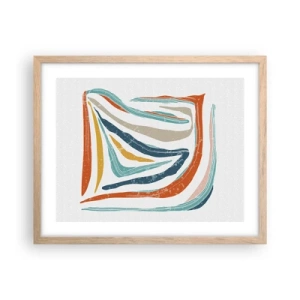 Póster en marco roble claro - Abstracción sonriente y amistosa - 50x40 cm