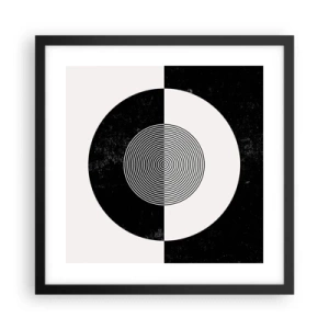 Póster en marco negro - Armonía en blanco y negro - 40x40 cm