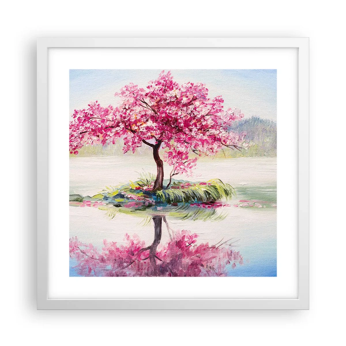 Póster en marco blanco - Una celebración de la primavera - 40x40 cm