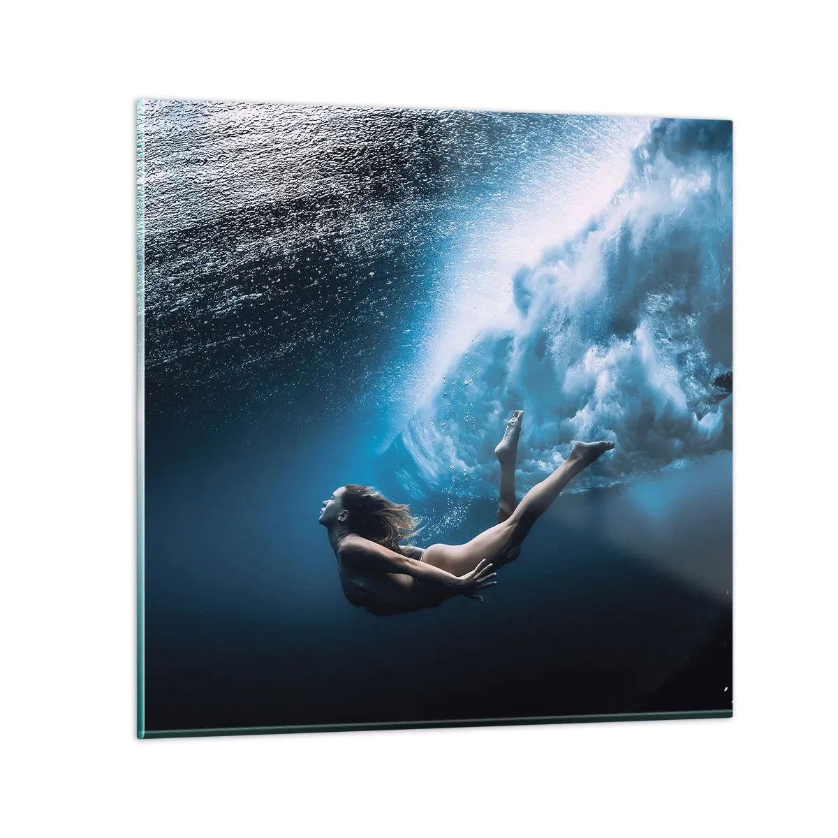 Cuadro sobre vidrio - Impresiones sobre Vidrio - Una sirena contemporánea - 30x30 cm