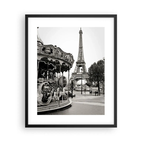 Póster en marco negro - Tal diversión solo en París - 40x50 cm