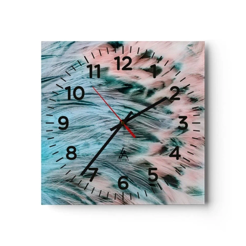 Reloj de pared - Reloj de vidrio - Suavidad rosa zafiro - 30x30 cm