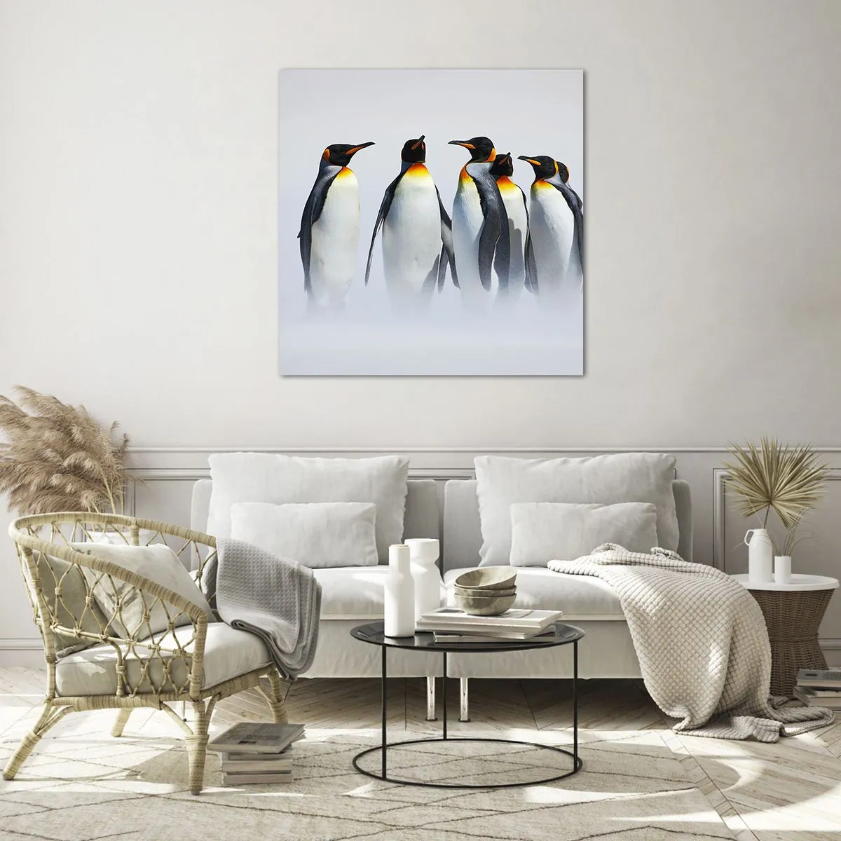 Cuadro sobre vidrio - Impresiones sobre Vidrio - Reunión en traje de noche - 40x40 cm