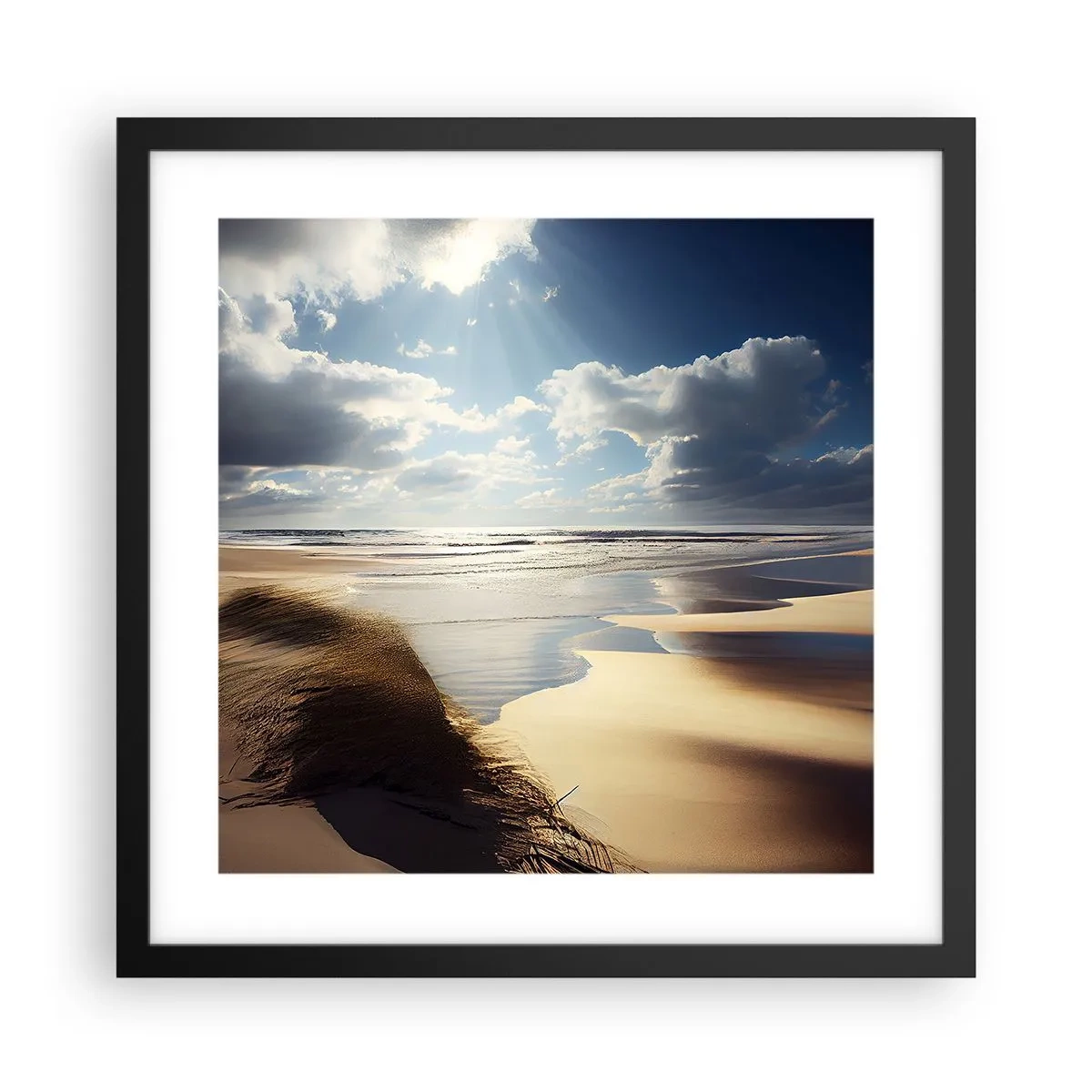 Póster en marco negro - Playa, playa salvaje - 40x40 cm