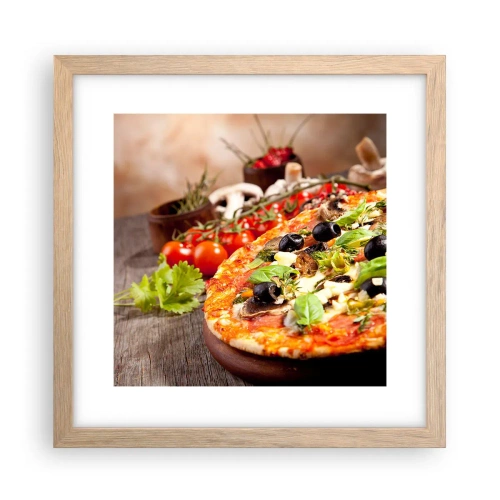 Póster en marco roble claro - De ingredientes puros - 30x30 cm