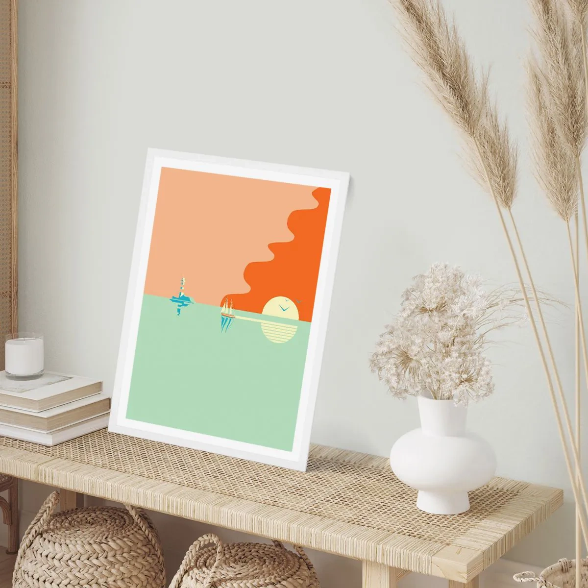 Póster en marco blanco - Un paisaje marino perfecto - 30x40 cm