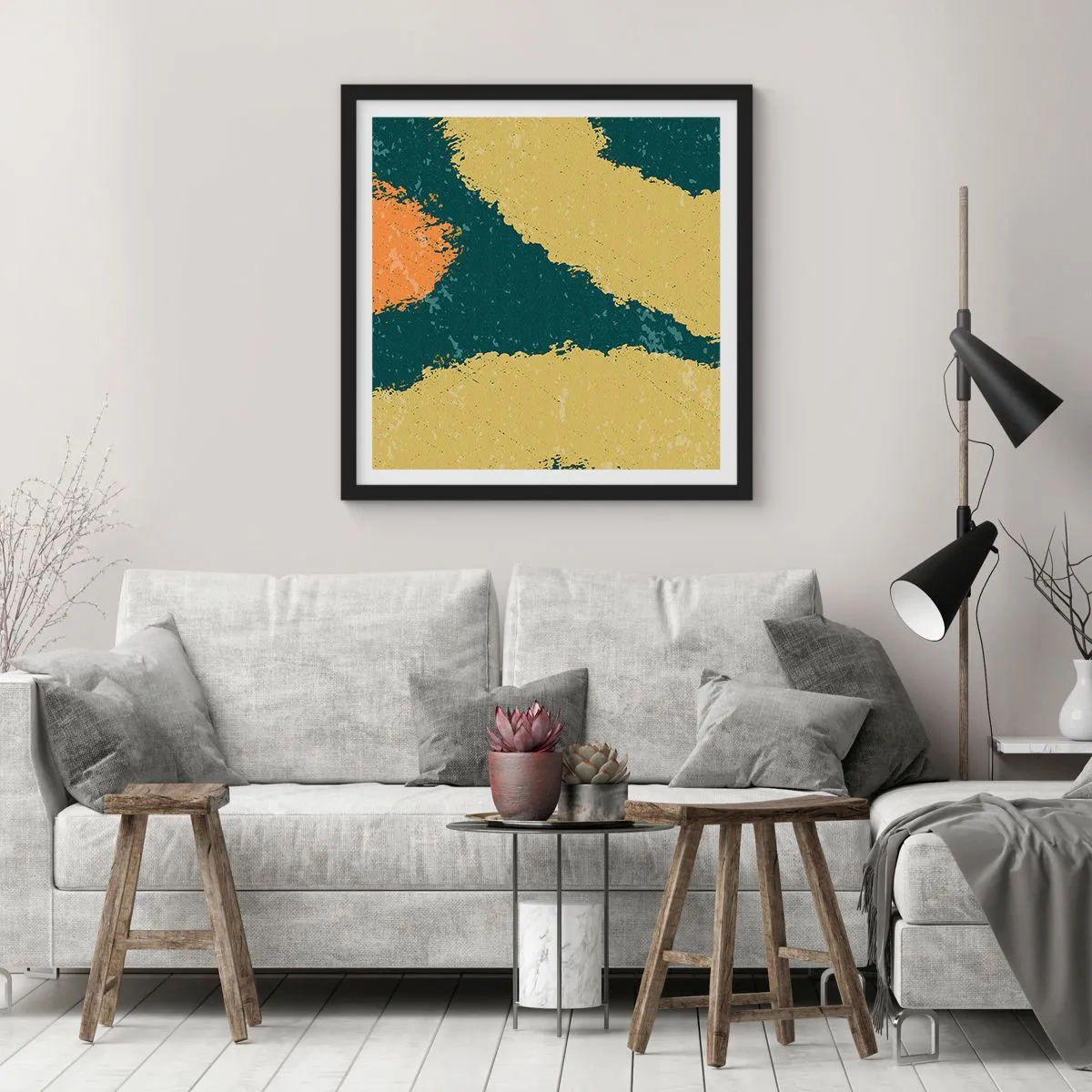 Póster en marco negro - Abstracción - a cámara lenta - 40x40 cm