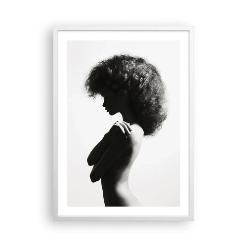 Póster en marco blanco - Como una flor en un tallo delgado - 50x70 cm