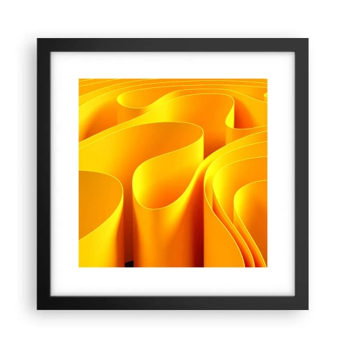 Póster en marco negro - Como las olas del sol - 30x30 cm