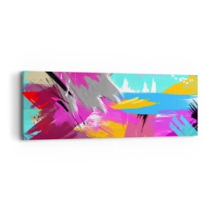Cuadro sobre lienzo - Impresión de Imagen - Abstracción colorida - 90x30 cm